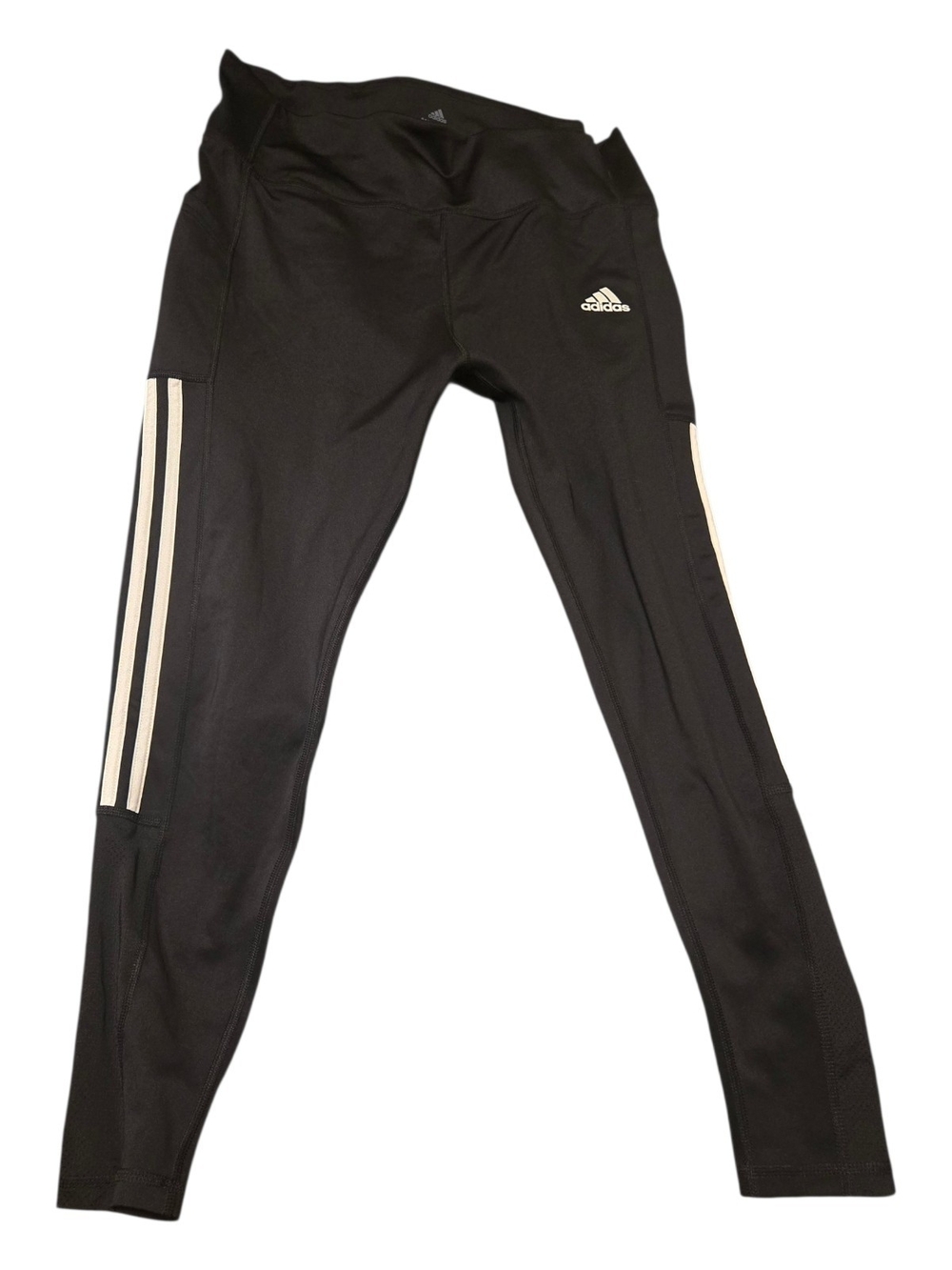 adidas Black Leggings with White Side Stripes
